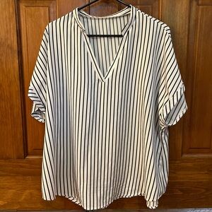 Striped V-Neck Blouse